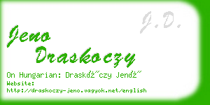 jeno draskoczy business card